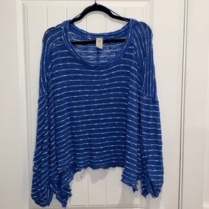 We The Free Blue and White Striped Sweater Small
